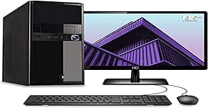 Computador Desktop Completo Quantum Intel Core i3 6GB HD 500GB Monitor 19.5 HDMI LED com mouse e teclado, PRETO, Média, 29230