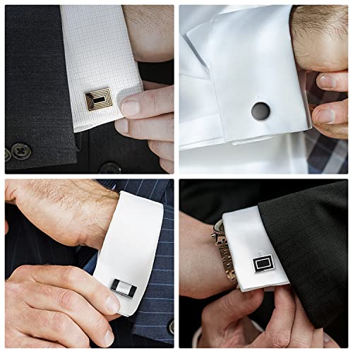 Set de 12 pares de mancuernas para hombre Wynameleri negro plateado y dorado miniatura 5