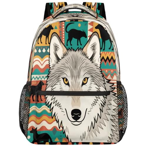 Mochila escolar de viaje boho tribal ligera de 15.6 pulgadas para universidad y adolescentes