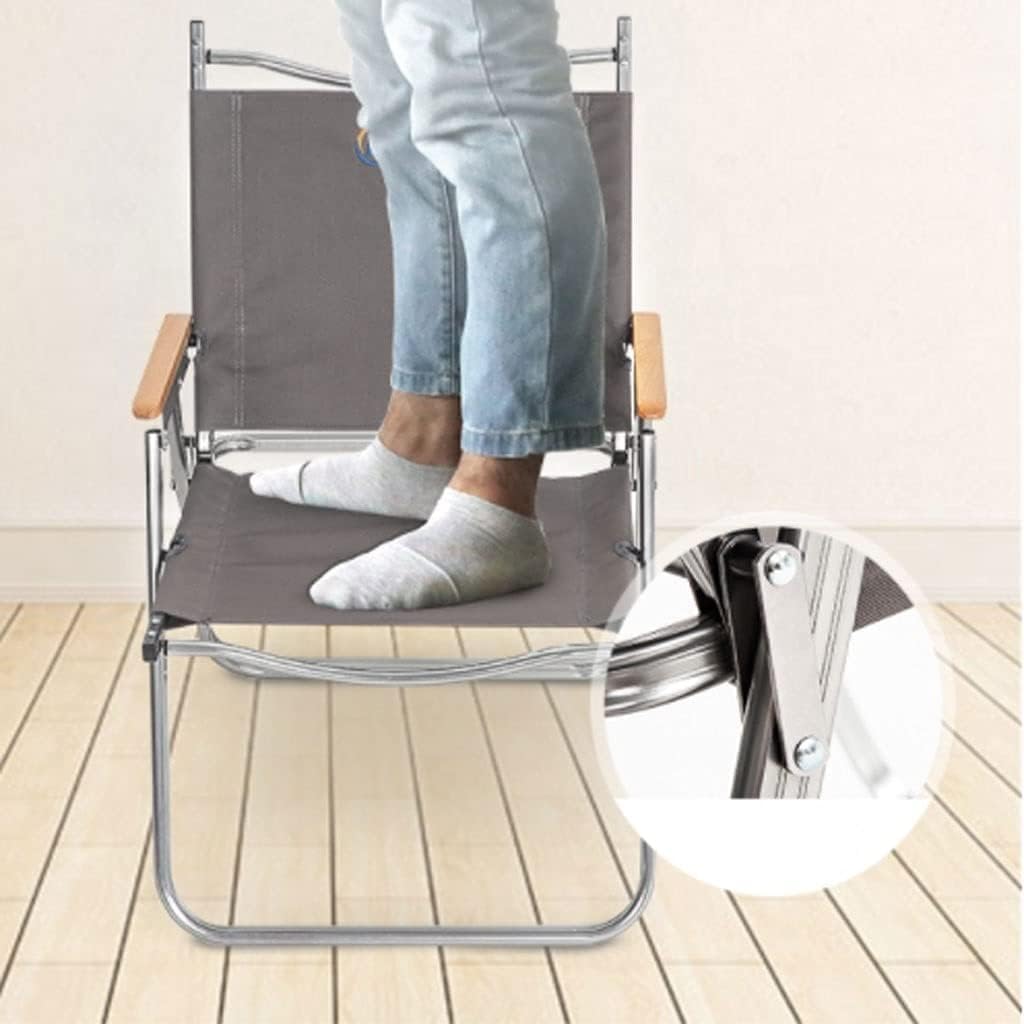 Portable Folding Chair Outdoor Camping Chair Canvas Fabric Foldable Chair Aluminum Alloy Armchair Ultra-Light Portable Lounge Beach Chair Adjustable Folding Chair