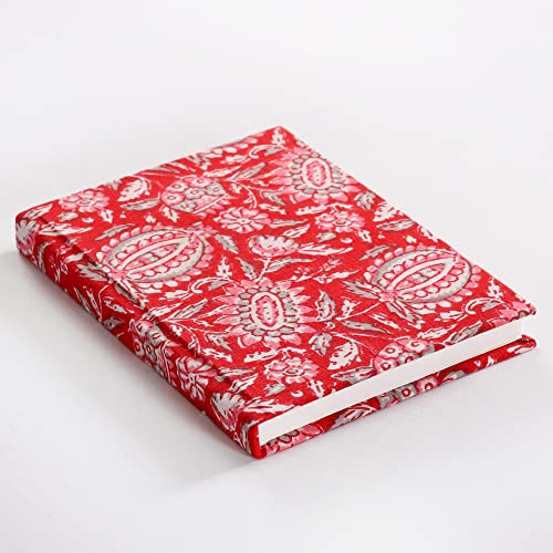 Image of Ravaiyaa - Attitude is everything Hand Block Printed Fabric Journal Handbound Notebook Gifts for Writers Recycled Paper Notebook Diary