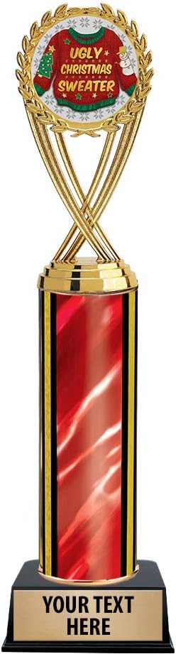 11.5" Red Ugly Christmas Sweater Trophies - Customized Ugly Christmas Sweater Trophy Awards Prime