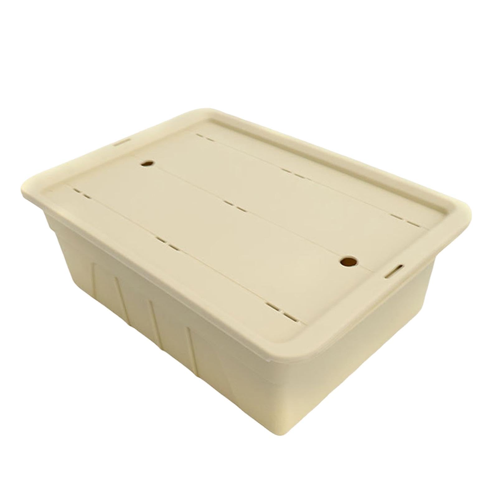 YIJU Tea Storage Box Igt Camping Table Basket Versatile Equipment Organizer Tea Drainage Tray for Garage Backyard Barbecue Cooking, Khaki