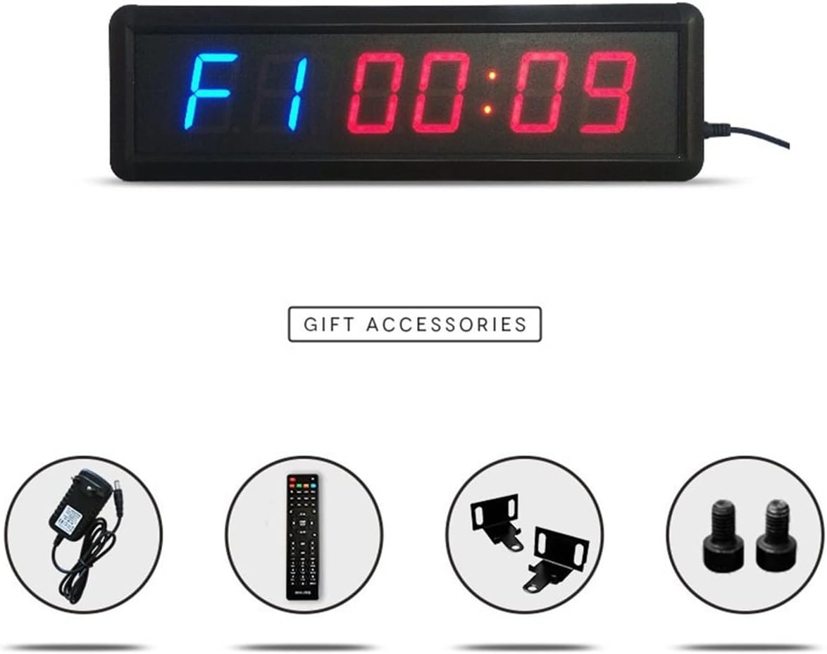 Gym Timer LED Countdown Clock, Gym Timer, Large Size, Multi-Function, 4 Inches High Character, Running, Swimming, Competition, Sports Timer with Stopwatch, Alarms, Countdown Timer & Temp