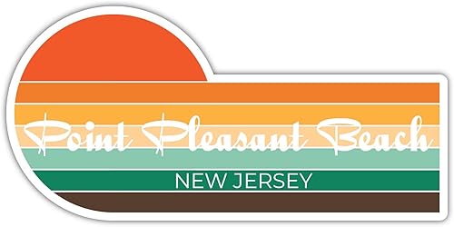Point Pleasant Beach New Jersey - Imán para nevera (4 x 2.25 pulgadas), diseño estético retro vintage de los años 70 disponible en Yaxa Peru