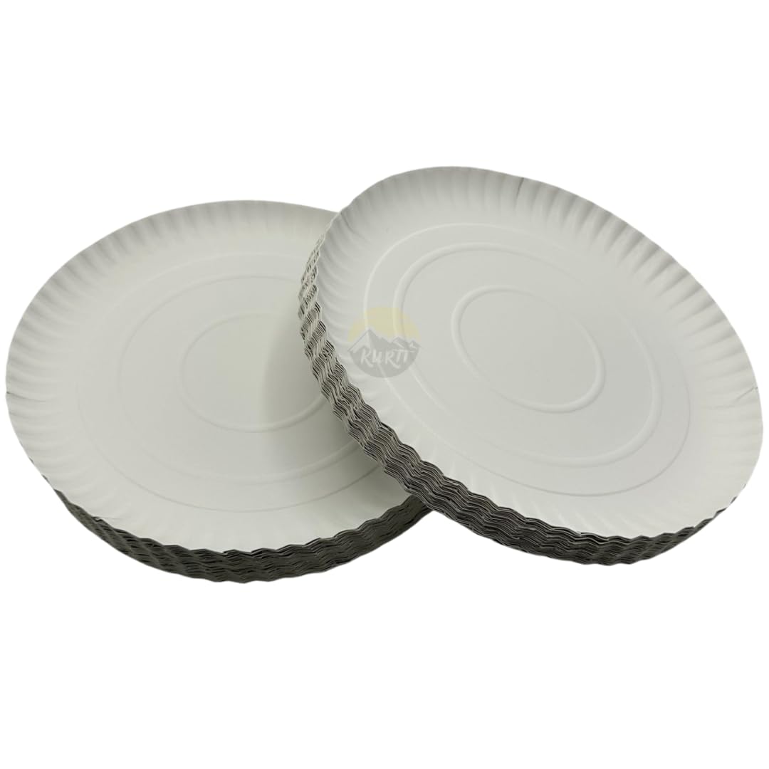 KURTT - 200 platos de papel - Ø 28 cm - Platos de cartón - platos desechables platos de papel - vajilla desechable - Platos de pastel - Platos de fiesta - Platos de papel - Platos de pastelería
