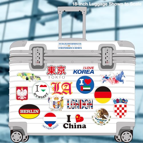 Image of Flags of The World Stickers - Premium Country Flag Stickers Set - Durable World Flags and Country Sticker Waterproof Decals for Car Bumper /Truck /Motorcycle /Helmet /Laptop /Window /Box