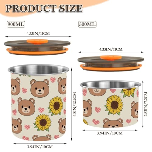 Contenedor de café inoxidable con tapa hermética 900ml miniatura 2