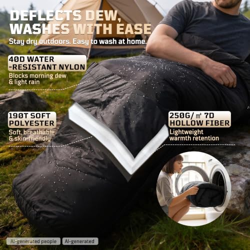 Saco de Dormir Momia para Adultos, 34-43°F, 3 estaciones, Para Clima Frío miniatura 6
