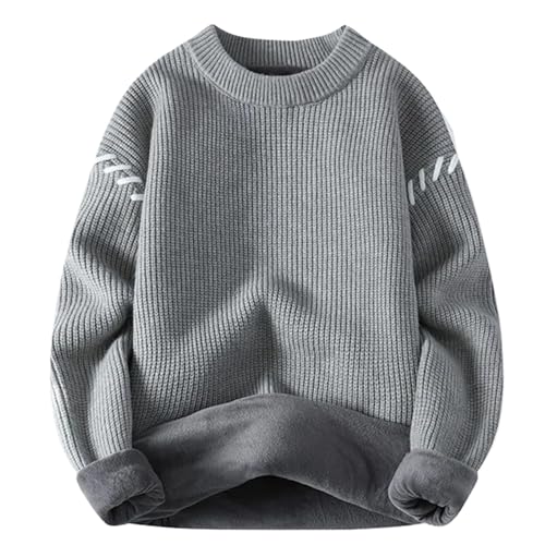 Winter Fleece Knit Pullovers Men Loose O Neck Warm Sweater Mens Casual Thick Knitted Pullover Sweaters