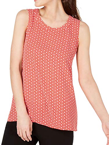 Anne Klein Womens Red Geometric Sleeveless Scoop Neck Top Size XS