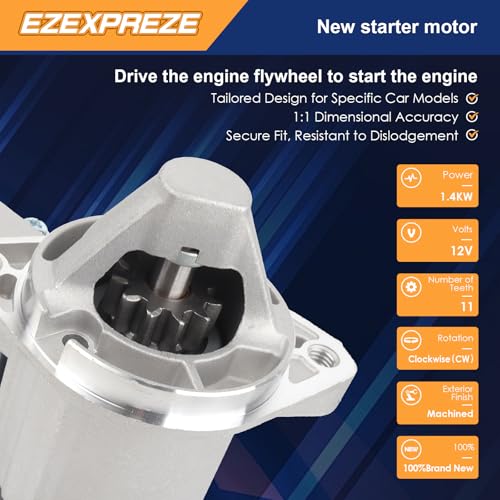 Image of Ezexpreze 17859N Starter Compatible with Nissan 2002 2003 2004 Frontier, Nissan Xterra V6 3.3L 02 03 04, 12V 1.4KW 11T CW, M000T87481 23300-4S103 17859 M0T87481 M0T87481ZC