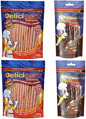 Combo 4 Pacotes Palito Ossinho Para Cães Deliciosso Palito Fino: ...