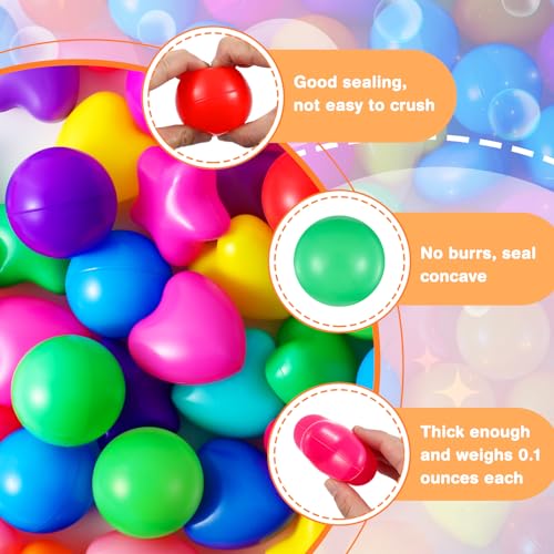 RoundFunny 100 Pieces Balls for Kids Star Heart Shape Plastic Balls for Toddler Playpen 2.17'' Play Toy for Crawl Tunnel Inflatable Pool Birthday Party Decoration by RoundFunny - Used condition - Image 7