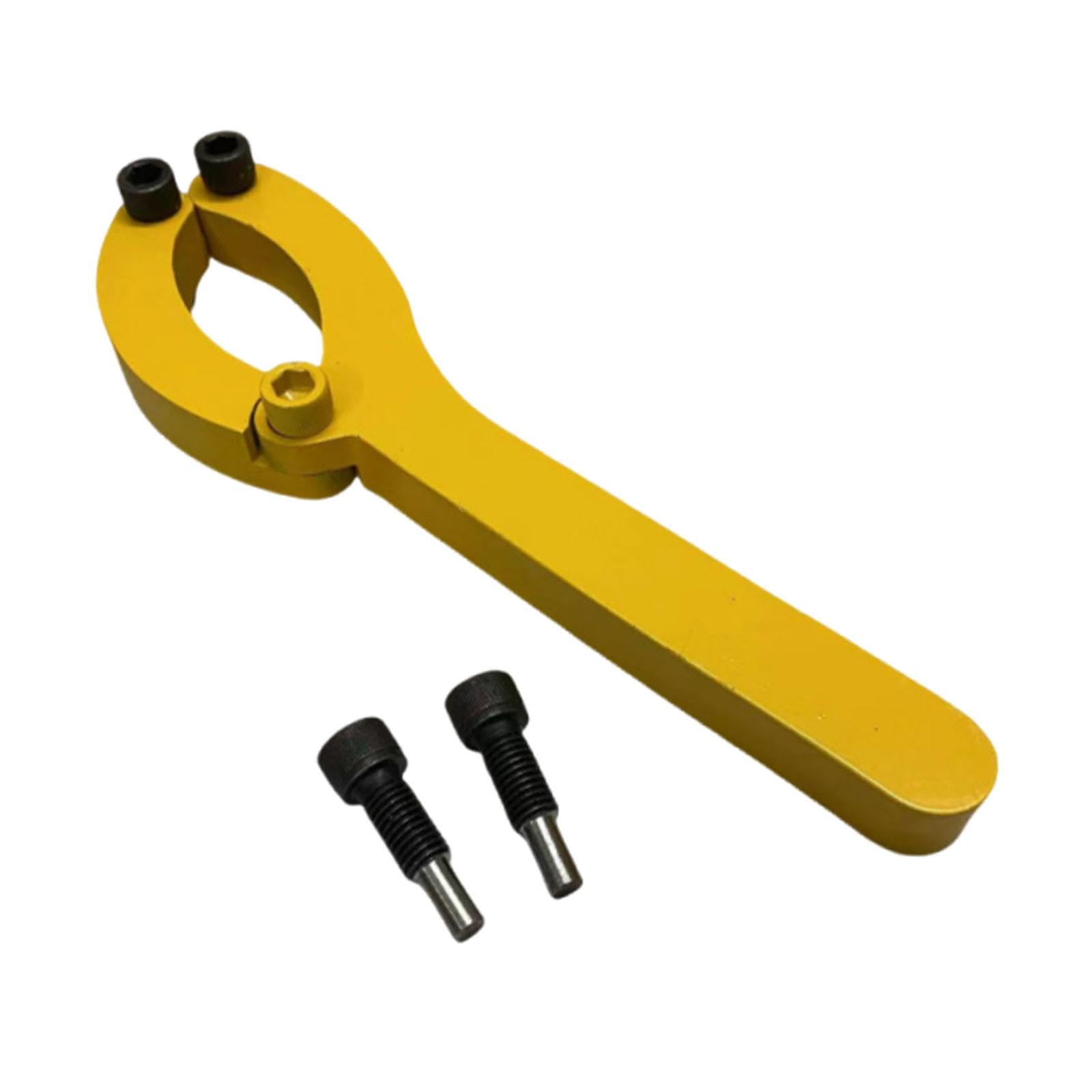 MagiDeal Clé à écrou de presse-étoupe réglable à 2 mâchoires, jaune, professionnelle, pour retirer les vérins hydrauliques avec poignée. Clé pour vérin