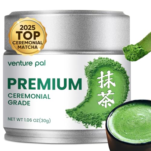 Venture Pal Ceremonial Grade Matcha Powder, Premium First Harvest Green Tea Powder – 100% Pure Matcha Tea, Vegan, Gluten-Free, Sugar-Free with No Additives (30g/1.06oz)