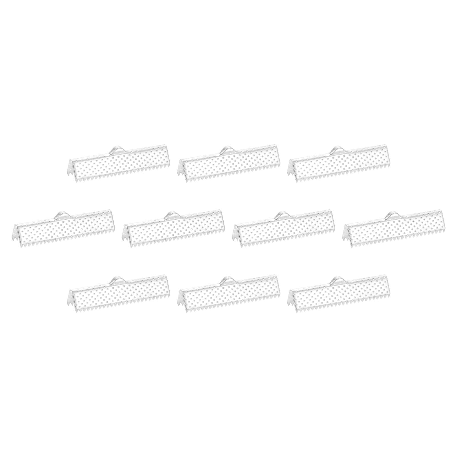 uxcell 280Pcs Ribbon Crimp Clamp Ends, 30mm Bookmark Pinch Crimp Ends, Cord Ends Fasteners Clasp Crimp Ends for DIY Bracelet Necklace Jewelry Making, Silver