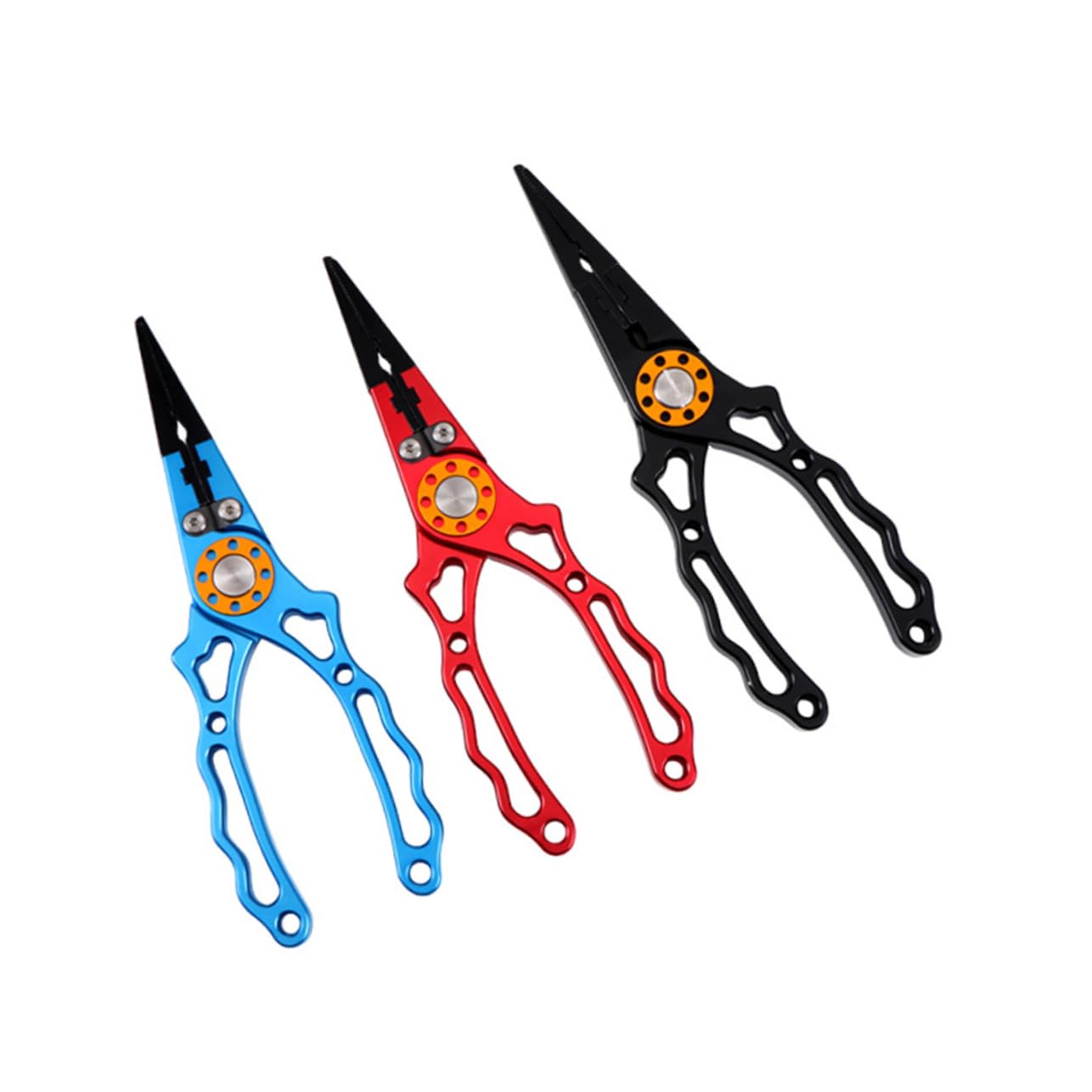 UKCOCO Pince Coupante Multifonction pour Leurres De Pêche en Alliage D’Aluminium Rouge, Coupe-Ligne Robuste avec Cordon Antidérapant, Outil De Pêche Compact pour Pêcheurs en Extérieur