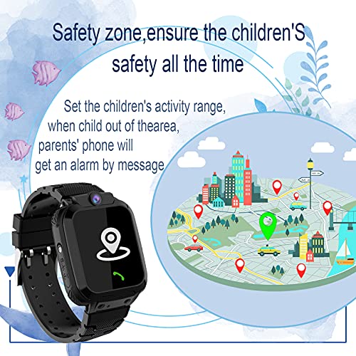 PTHTECHUS Kinder Intelligente Uhr Wasserdicht, Smartwatch Tracker mit Kinder SOS Handy Touchscreen Spiel Kamera Voice Chat Wecker für Jungen Mädchen Student Geschenk