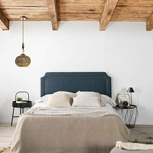 MarcKonfort Testiera Letto con Rivestimento in Tela 160x60 cm Blu