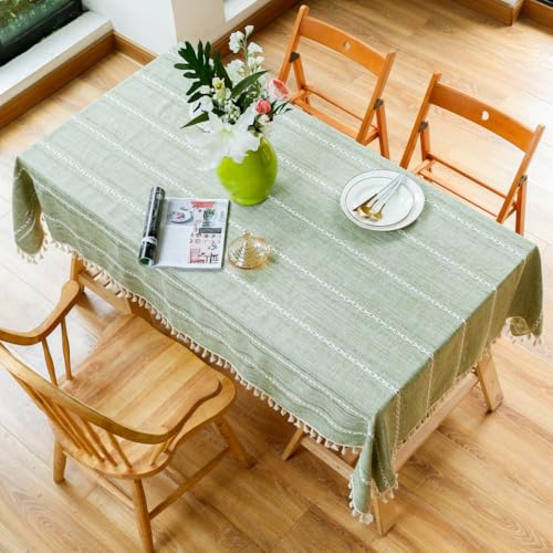 Nappe tissée Jacquard vert olive pour décoration de table de dîner et cuisine