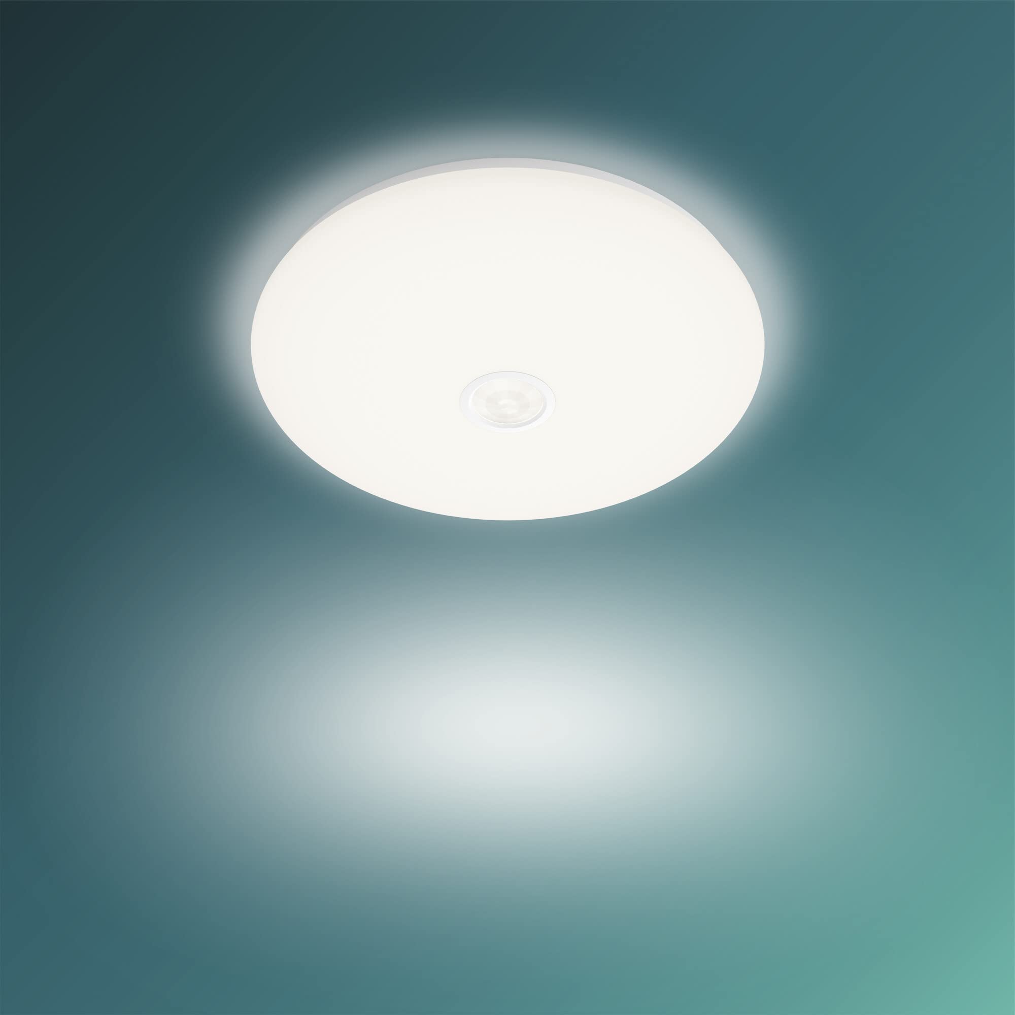 PHILIPS Plafoniera LED malva con sensore di movimento 16 W 2700 K [luce calda-bianca] per illuminazione interna di casa, soggiorno, camera da letto e sala da pranzo