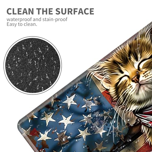 Desk Mat Gaming Mouse Pad 69.85x29.97 cm con diseño gato bandera miniatura 4