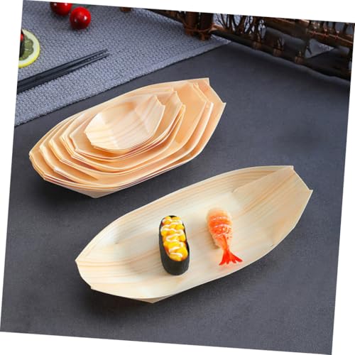 Platos desechables de madera para sushi 7 pulgadas x50 miniatura 5