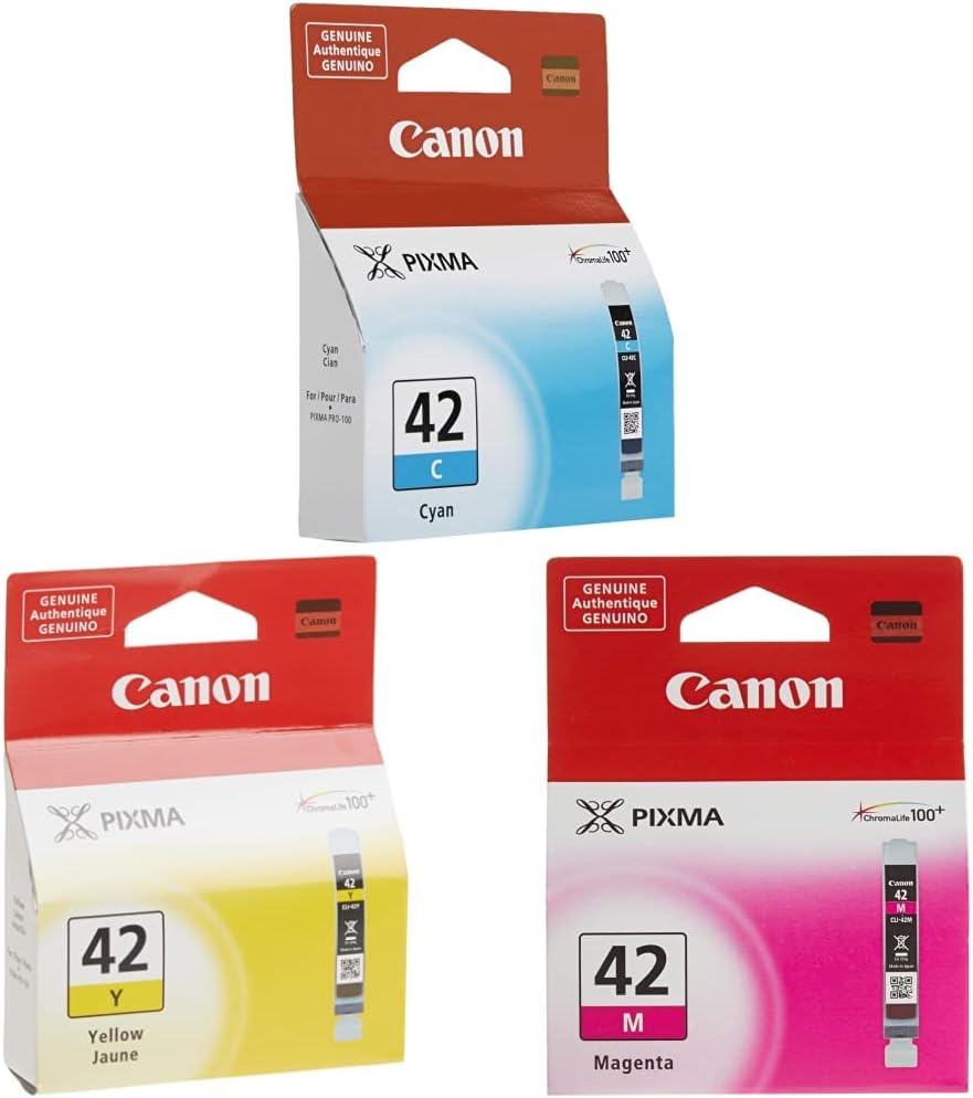 Canon CLI-42 C Cyan Ink Tank Compatible to PIXMA PRO-100 CLI-42 Y Yellow CLI-42 Magenta Compatible to PRO-100 Printers