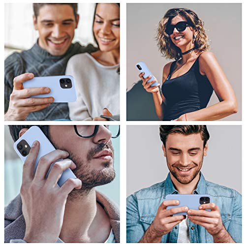 Cordking Designed For Iphone 12 Case, Designed For Iphone 12 Pro Case, Silicone Shockproof Phone Case With [Soft Anti-Scratch Microfiber Lining] 6.1 Inch,Light Blue #TOP1