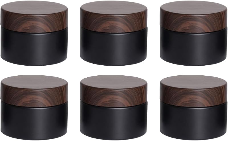Miayon Conjunto com 6 frascos de vidro recarregáveis para cosméticos, 30 g, pretos