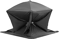 Vista 9 de VEVOR Portable Pop-Up Tent, 1-8 Person Insulated Shelter, Large Fishing Area, Hub-Style Shanty for Winter Fishing, Waterproof Oxford Ice Cube with