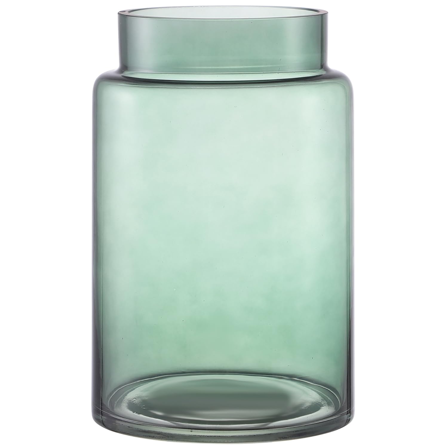 KAYLETIN Jarrón de Cristal Grande, Jarrón de Cristal Verde para Flores, jarrones Grandes para Ramos de Flores, jarrones Grandes de Gran Abertura para decoración del hogar, Boda, salón, Oficina, 23 cm