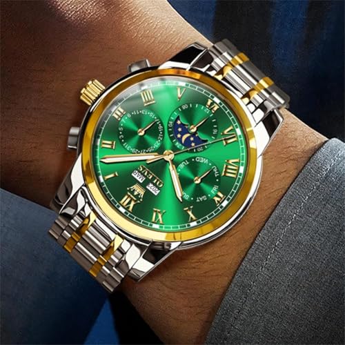 Image of OLEVS Watches for Men Automatic Mechanical Self Winding Dress Wrist Watch Multifunction Calendar Waterproof Luminous