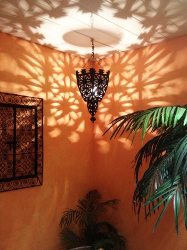 Orientalische Lampe Pendelleuchte Schwarz Frana E27 Lampenfassung | Marokkanische Design Hängeleuchte Leuchte aus… – Bild 6