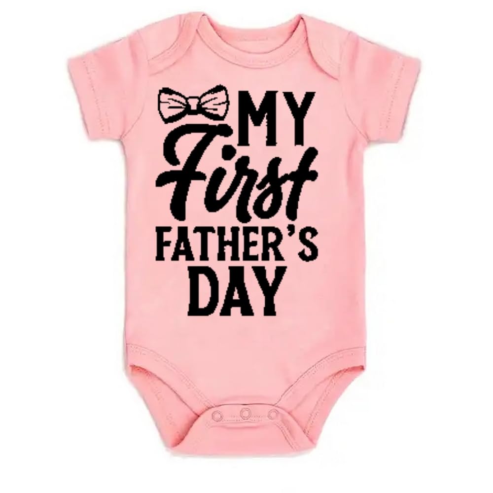 Printmate® It's My First Father's Day | My 1st Father's Day | Father's Day Dress & Outfits | Cotton Half Sleeve Unisex Baby Romper | Onesies for Baby Boy & Girl (B425)