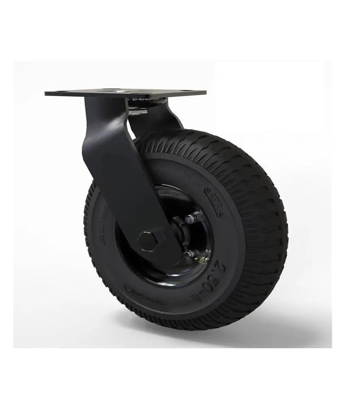 MXXDMOPD 1 Piece electrophoretic Black 8-inch Inflatable Rubber casters Swivel Wheels Hotel Lobby Luggage cart Service