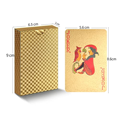 Spielkarten 2 Kartendecks, Einzigartig kühles Schwarzes Poker Wasserdichtes PET Plastik Spielkarten, Premium Kartendeck Standardgröße für das Geschenkpartyspiel(Gold und Schwarz) – Bild 3