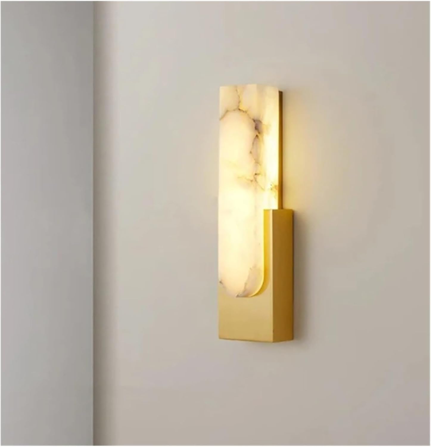 Cwcqgh Gold Marble Led Decorative Wall Lamp Black Copper Bedroom Study Dining Room Corridor Lighting Fixtures Modern,