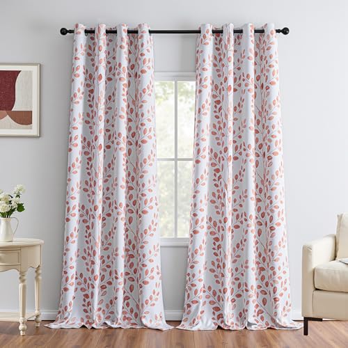 Image of MYSKY HOME Terracotta Curtains 95 Inch Length for Bedroom Grommet 2 Panels | Room Darkening Thermal Insulated Privacy Protection Window Drapes for Living Room Dining Room, Each Panel 52 inch W, 2 Panels