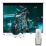INMOZATA Electric Projector Screen 120inch Motorised projection screen with Remote Control 4:3 Portable Foldable Anti-Wrinkles Projector Movie Screen for Theater Cinema