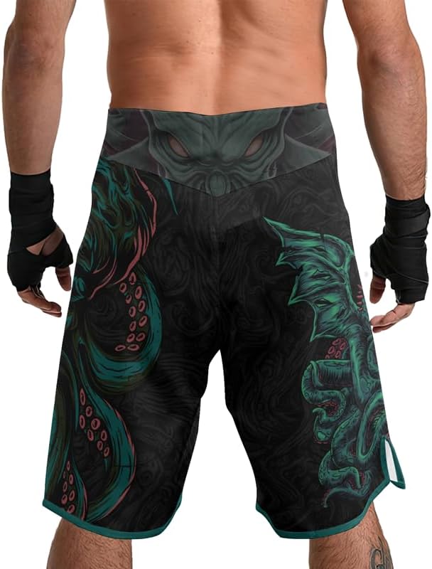 Octopus Fight Shorts MMA BJJ Kickboxing Grappling Jiu Jitsu Shorts for Men 4-Way Stretch Fabric
