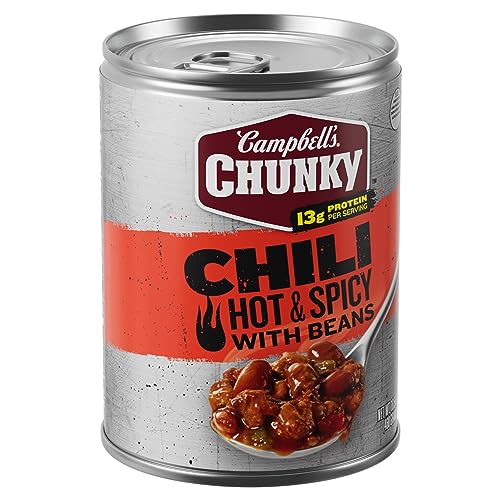 Image of Campbell's Chunky Hot and Spicy Chili With Beans, 16.5 oz Can (Pack of 5)