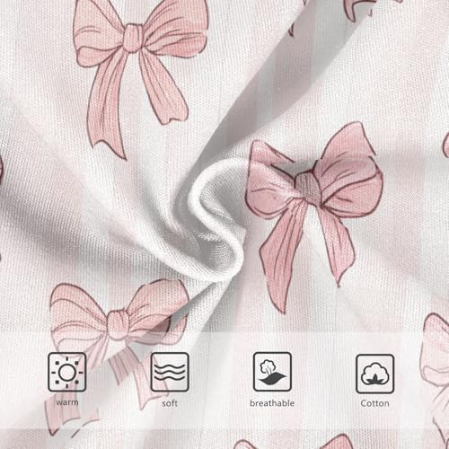 Wusikd Pink Bows Stripe Girls' Underwear Cotton Girls Briefs Soft Toddler Underwear 2T3