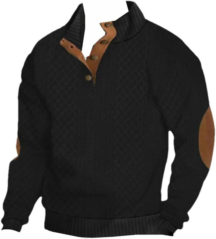 autumn and winter men's outdoor casual standing collar long sleeved knitted pullover sweatshirt
