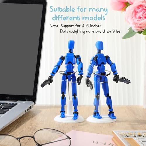 Image of Yaocom 24 Pcs Doll Stand Adjustable Action Figure Display Holder Support for 4-6 Inches Dolls, Creative Storage Stand for Home Shop Birthday Party Favor for Male Female(20 cm,White)