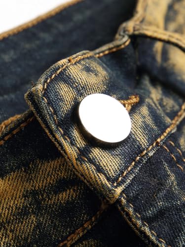 Mens Jeans Slim Fit Trendy Grunge Punk Rock Faded Dark Wash Stretchy Skinny Ripped Jeans3