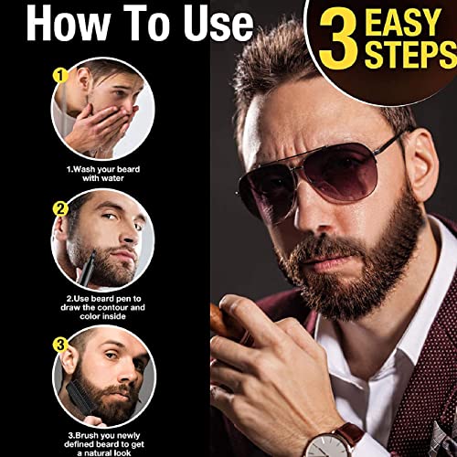 Preenchimento de Lápis de Barba, Caneta de Estilo de Barba 4 Pontas Garfo de Duas Pontas à Prova de