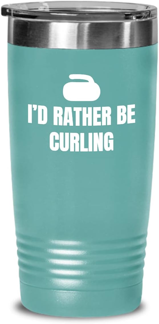 Funny Curling Gift - Curling Tumbler - Curler Present - I'd Rather Be Curling