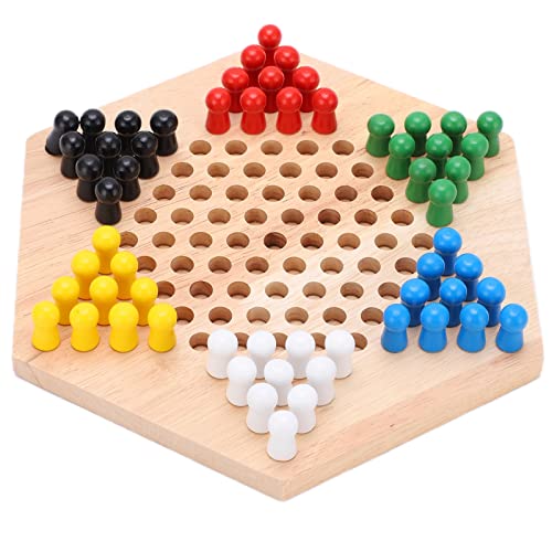 Aramox Chinese Checkers juego de mesa de madera colorido miniatura 5
